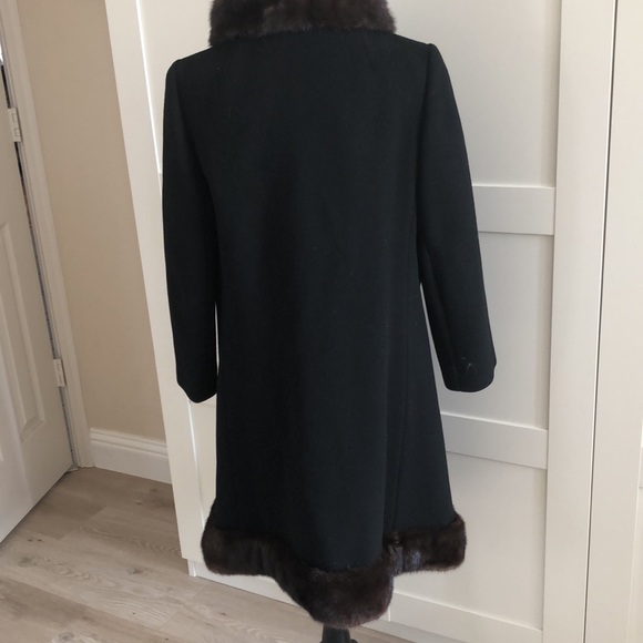 Rare 🌺 60” Real mink hem all around virgin wool circa 1960 Jackie O style - Picture 3 of 9